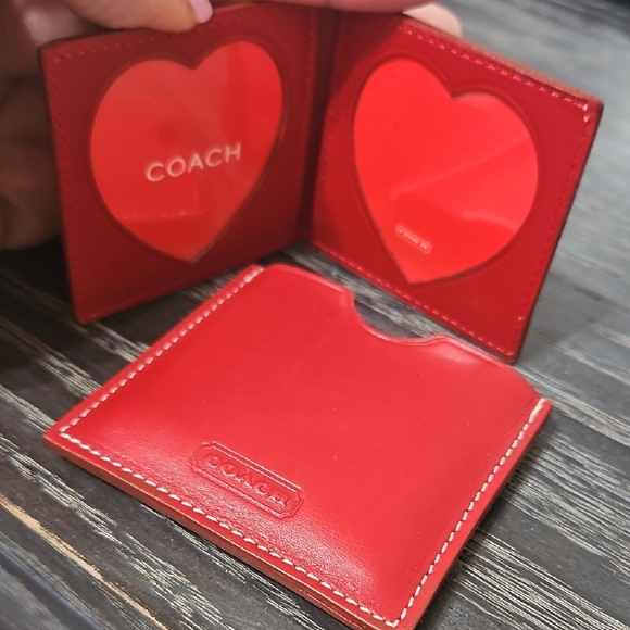 Coach Accessories - Coach Red Leather Heart Frame